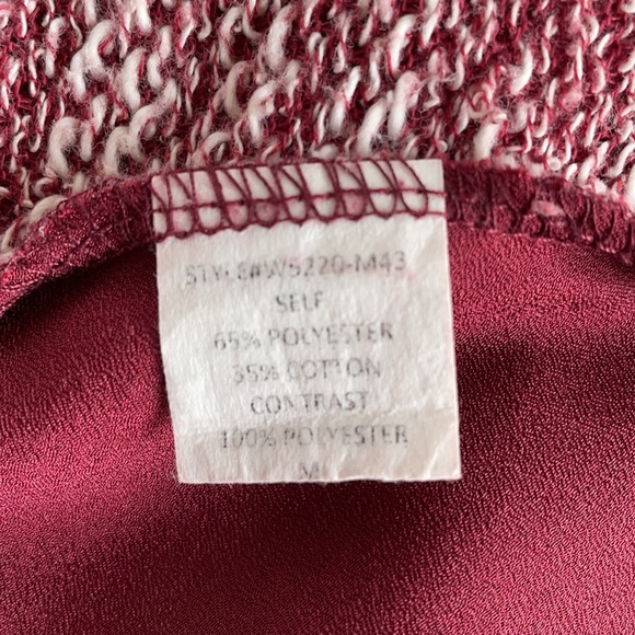 LUCKY BRAND red and white knit sweater. Size M - Picture 7 of 7